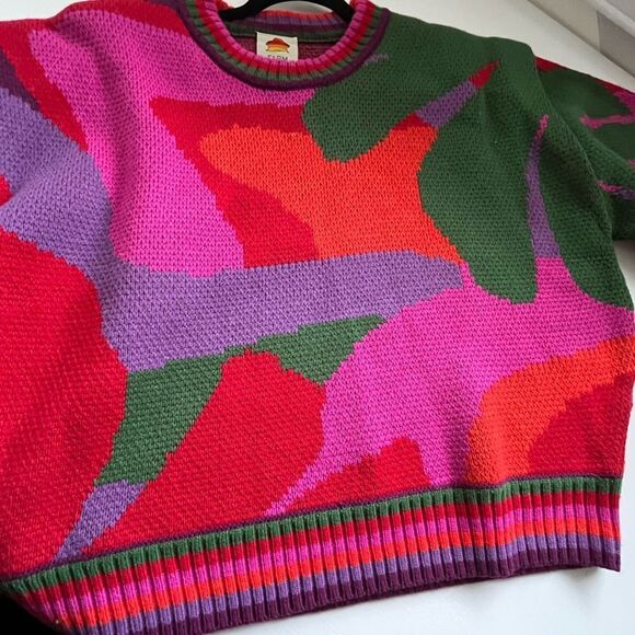 Abstract Multicolor Sweater Size S - Picture 3 of 7